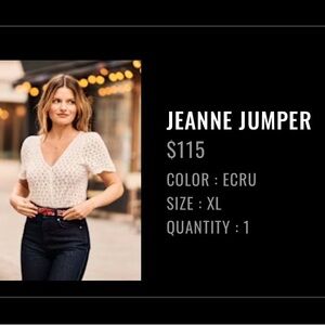 Sezane Jeanne Jumper Ecru - Size XL